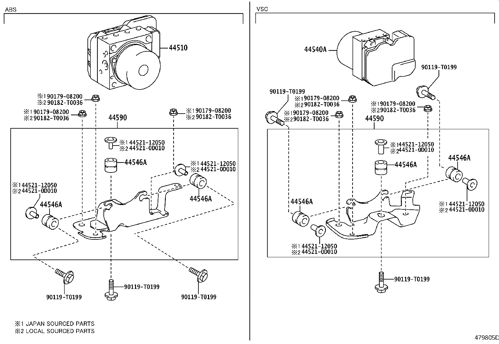 44590-0K120 BRACKET ASSY, BRAKE ACTUATOR product image