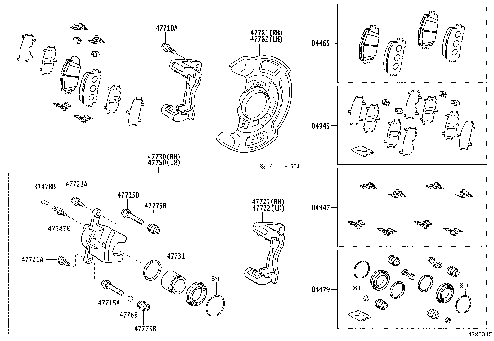 04465-12640 PAD KIT, DISC BRAKE, FRONT product image