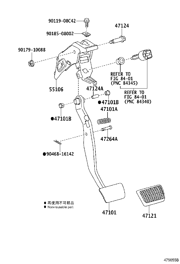 Toyota 47101-02460 PEDAL SUB-ASSY, BRAKE