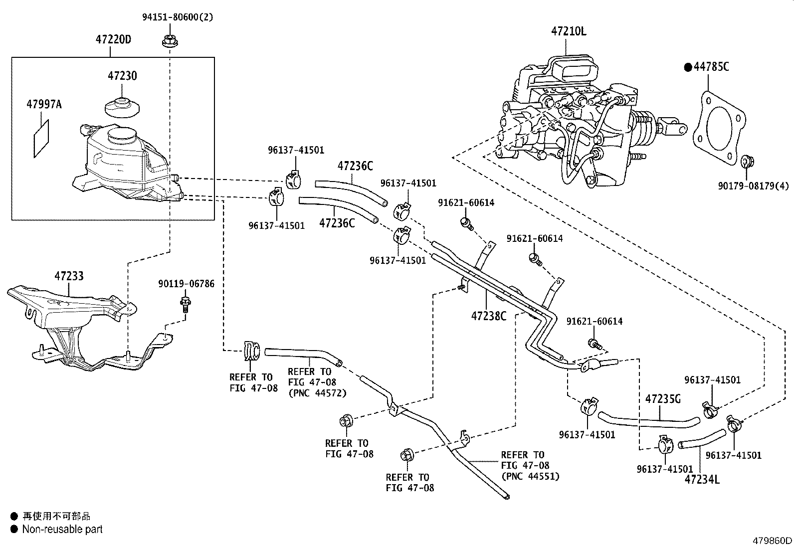 Toyota 47050-62020 BRAKE BOOSTER ASSY, W/MASTER CYLINDER