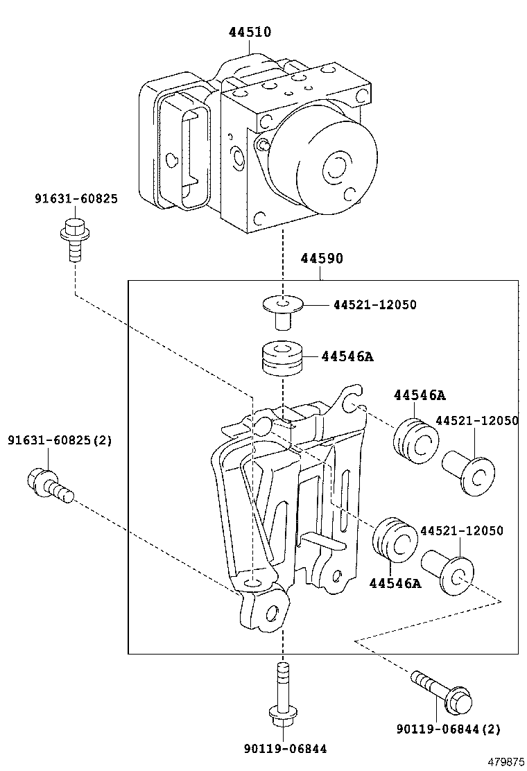 44590-52251 BRACKET ASSY, BRAKE ACTUATOR product image