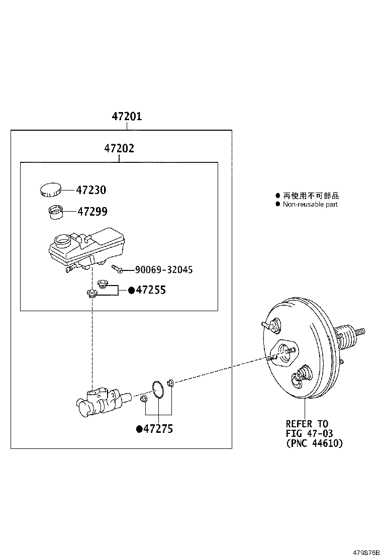 Toyota 47220-09220 RESERVOIR SUB-ASSY, BRAKE MASTER CYLINDER
