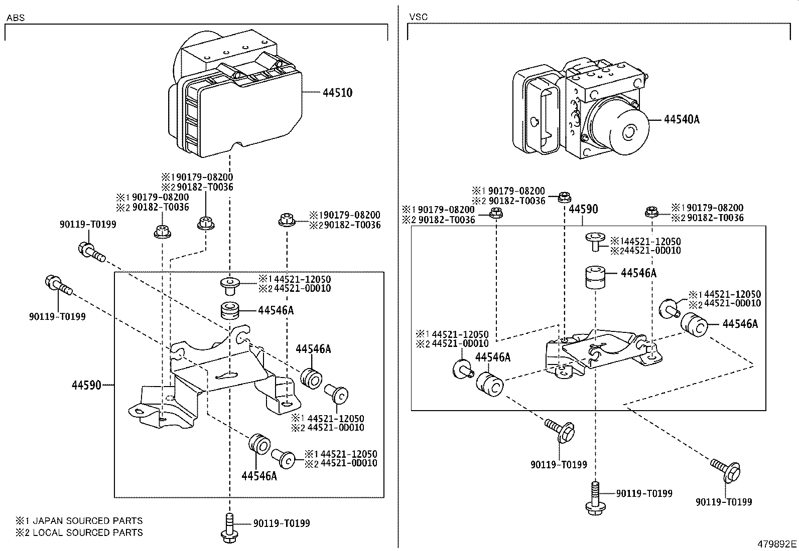 44590-0K120 BRACKET ASSY, BRAKE ACTUATOR product image