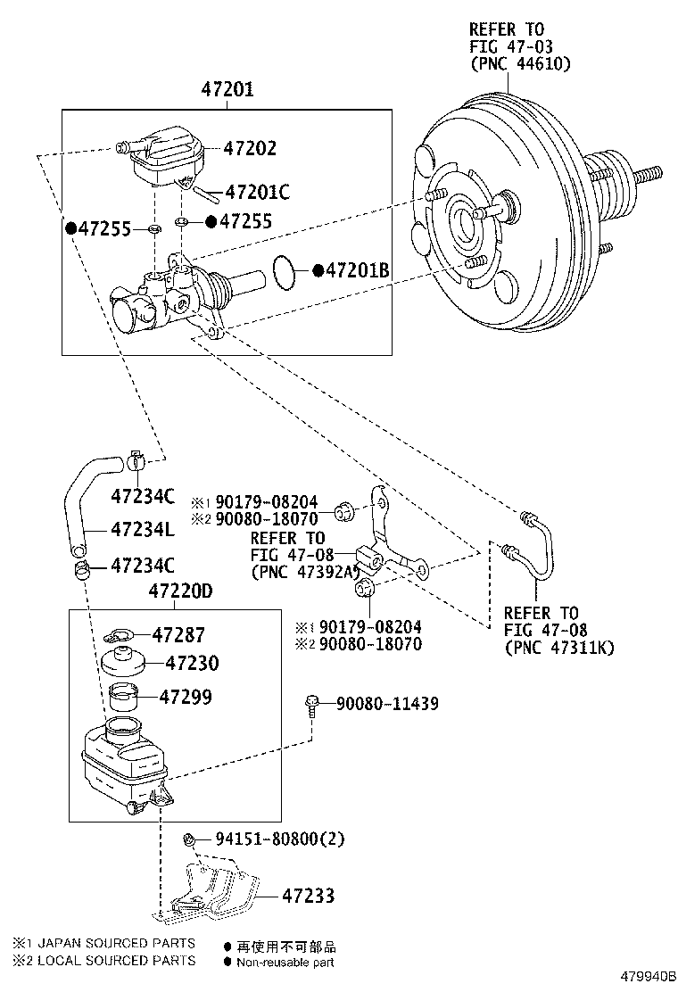 47201-0E060 CYLINDER SUB-ASSY, BRAKE MASTER product image
