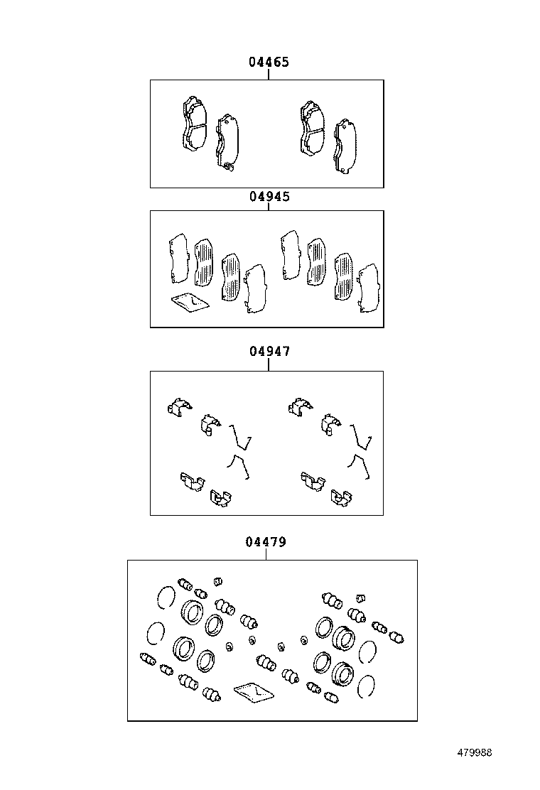 04491-36060 PAD KIT, DISC BRAKE, FRONT product image