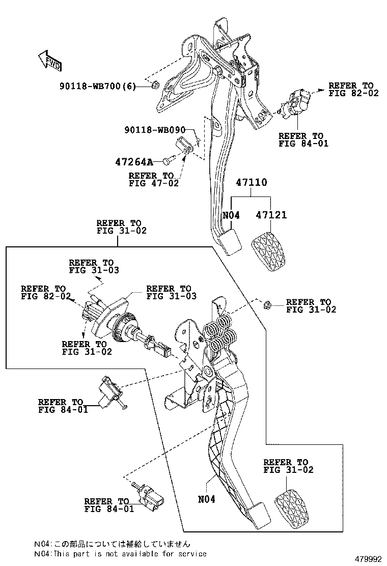 47110-WB002 SUPPORT ASSY, BRAKE PEDAL product image