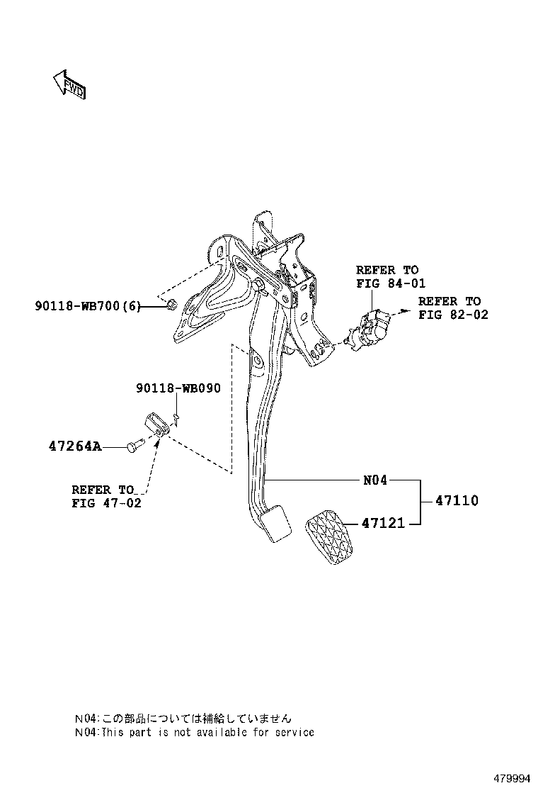 47110-WB002 SUPPORT ASSY, BRAKE PEDAL product image