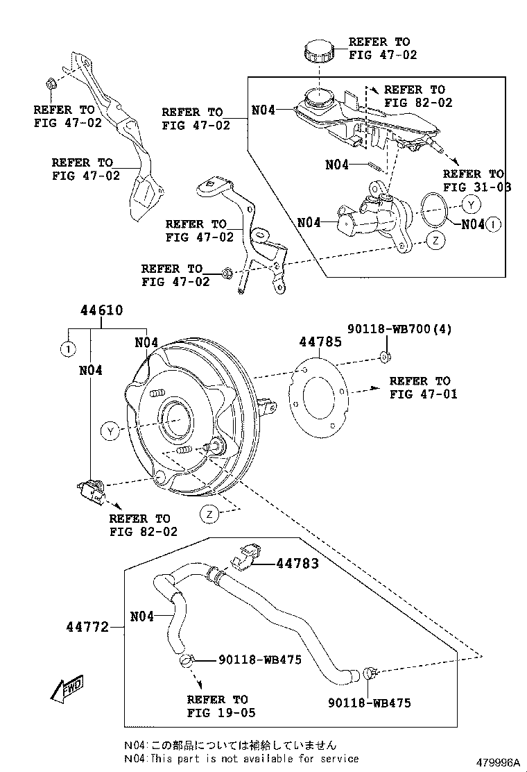 Toyota 44773-WB001 HOSE, CHECK VALVE TO CONNECTOR TUBE