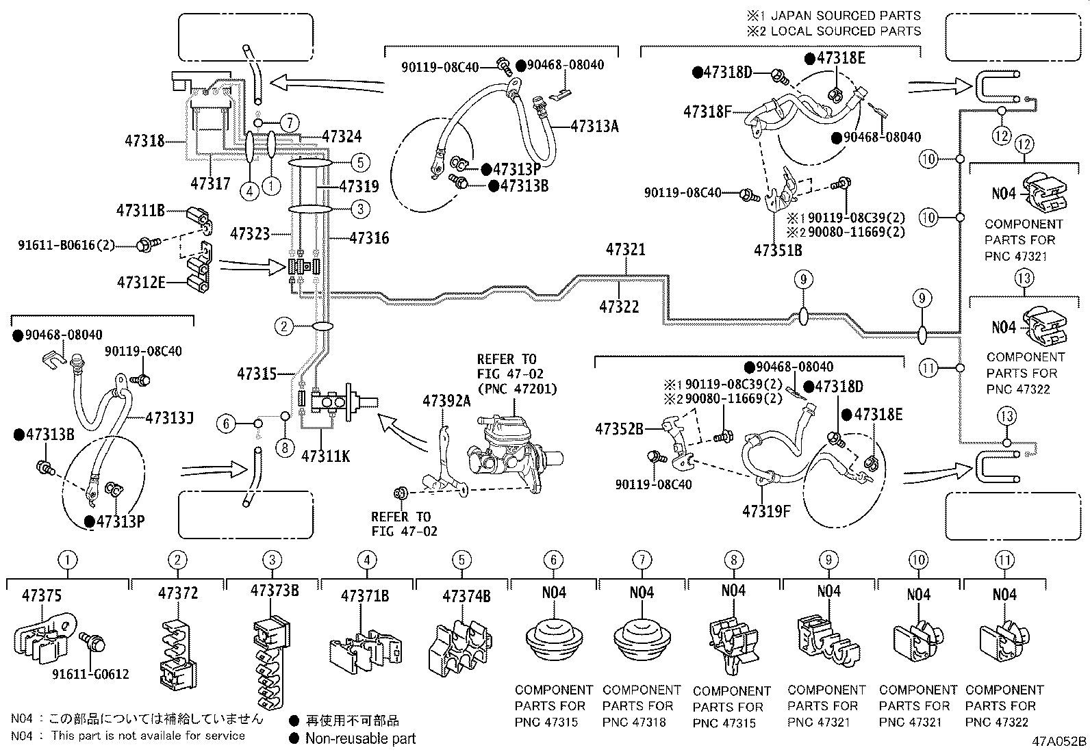 Toyota 90949-01C00 CLAMP, BRAKE TUBE, NO.7