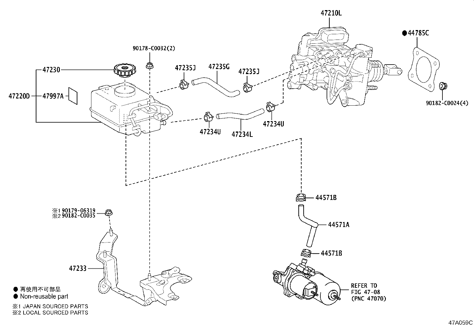 47233-02050 BRACKET, RESERVOIR product image