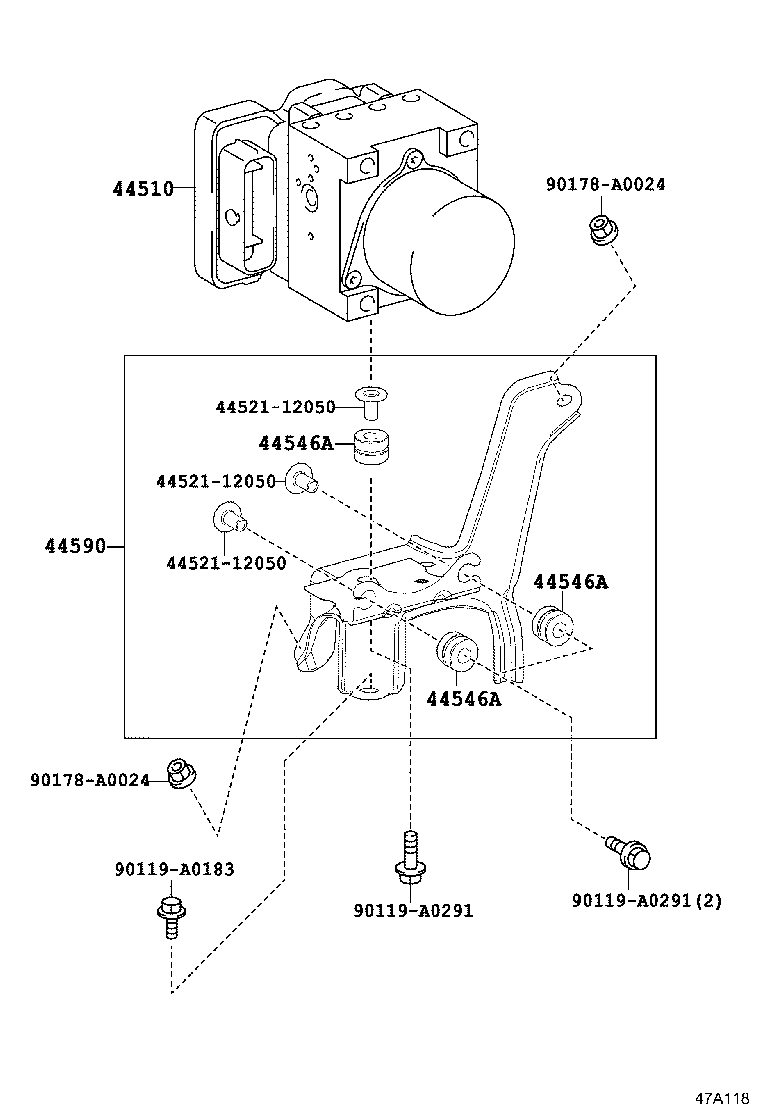 44590-0E090 BRACKET, BRAKE ACTUATOR, NO.2 product image