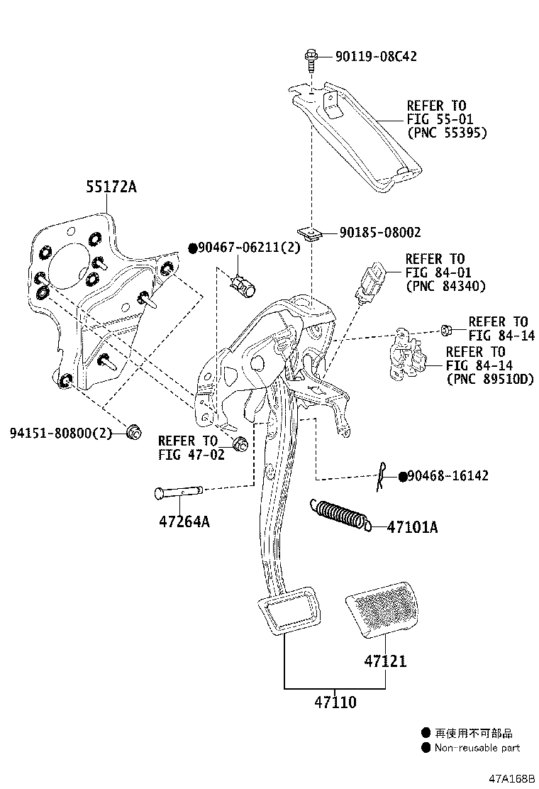47110-47100 SUPPORT ASSY, BRAKE PEDAL product image
