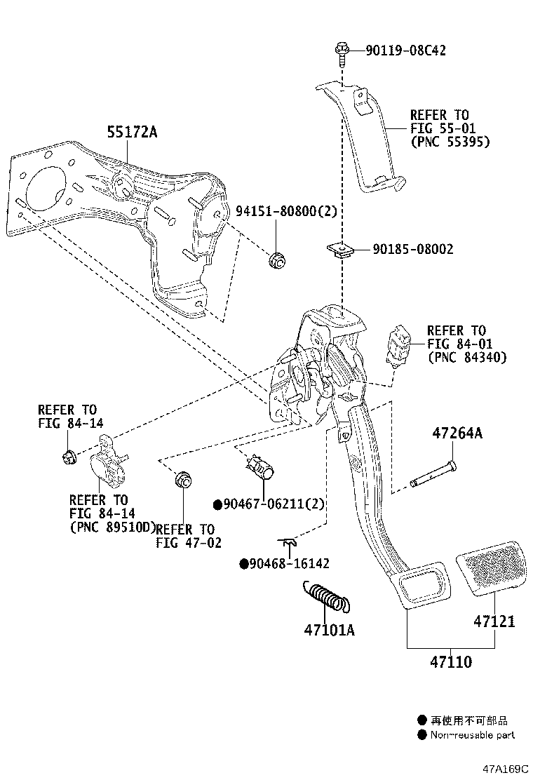 Toyota 55172-47030 BASE, BRAKE PEDAL SUPPORT