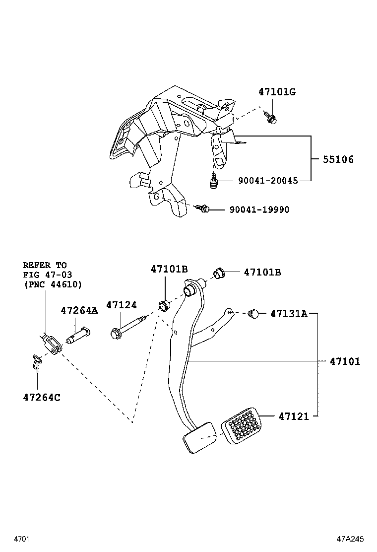 47110-B1070 PEDAL SUB-ASSY, BRAKE product image