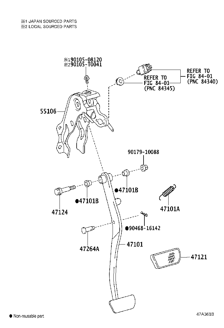 47101-0D490 PEDAL SUB-ASSY, BRAKE product image
