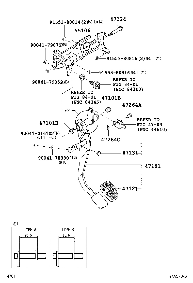 47124-B5010 SHAFT, BRAKE PEDAL product image