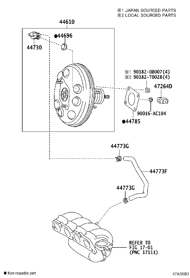 47264-52030 CLEVIS, BRAKE MASTER CYLINDER PUSH ROD product image