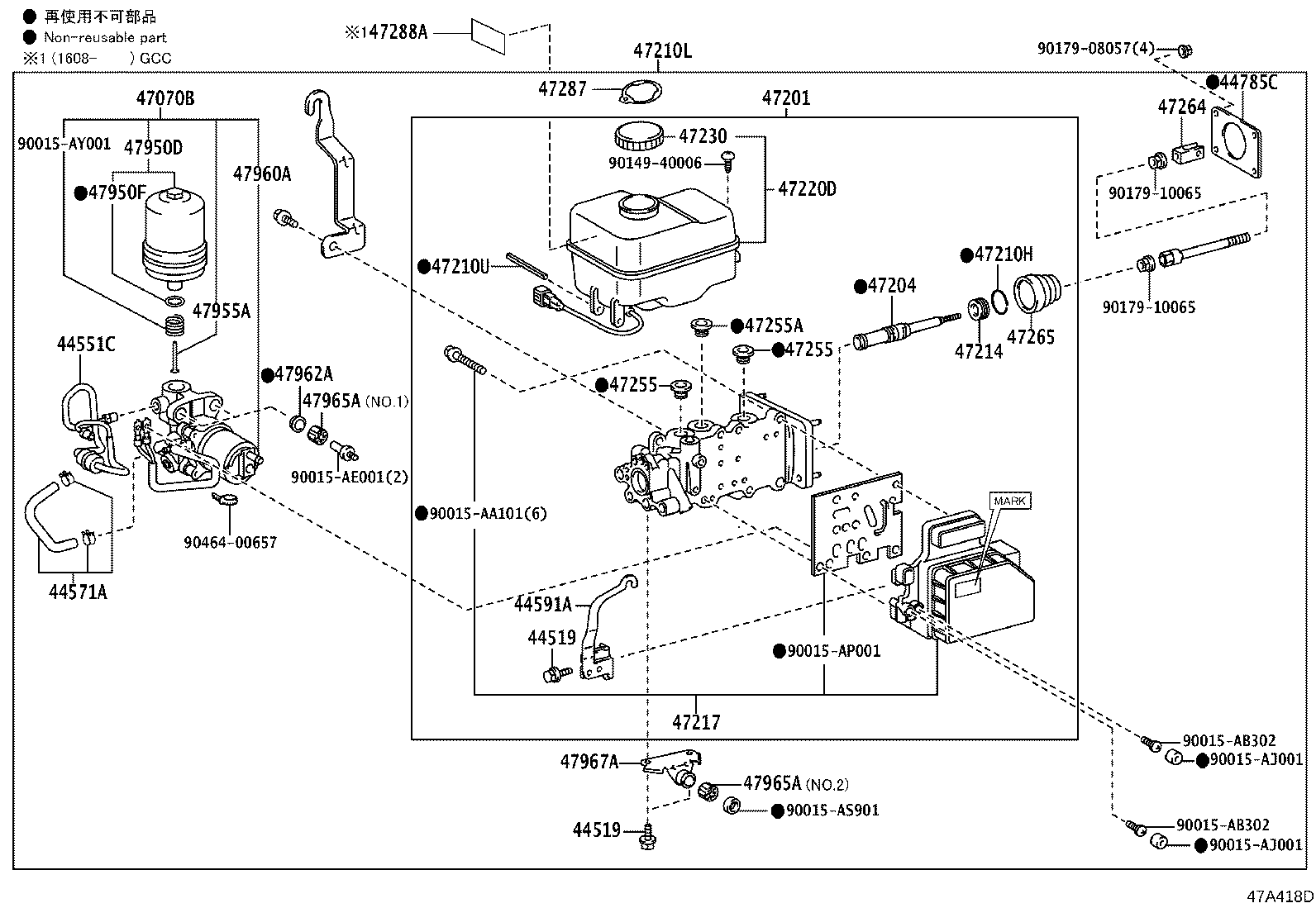 47220-60220 RESERVOIR ASSY, BRAKE MASTER CYLINDER product image