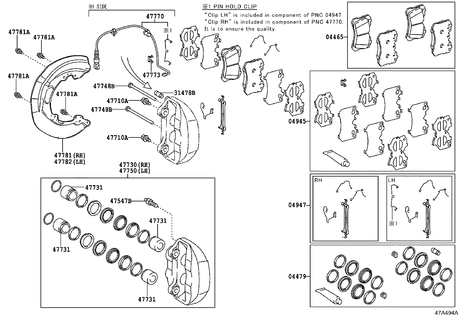 Toyota 04465-0W151 PAD KIT, DISC BRAKE, FRONT
