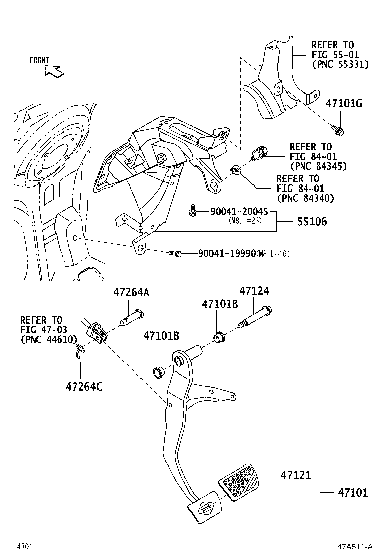 47110-B2340 PEDAL SUB-ASSY, BRAKE product image