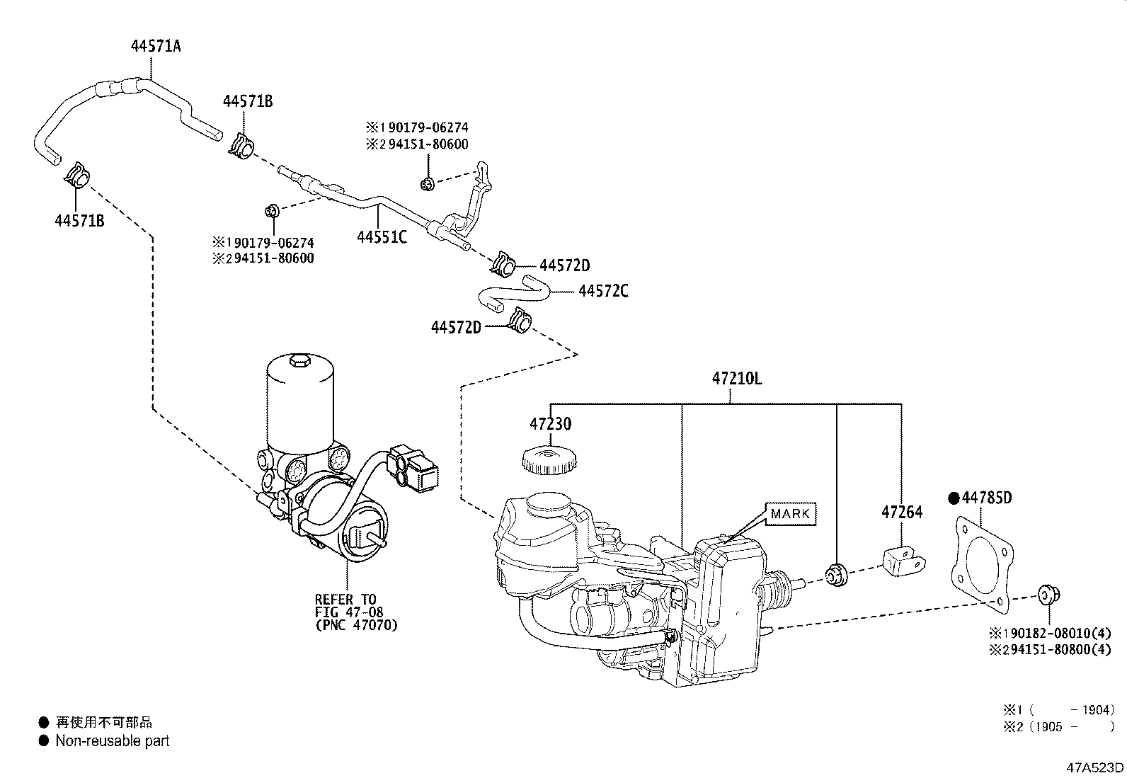 Toyota 47050-47L30 BRAKE BOOSTER ASSY, W/MASTER CYLINDER