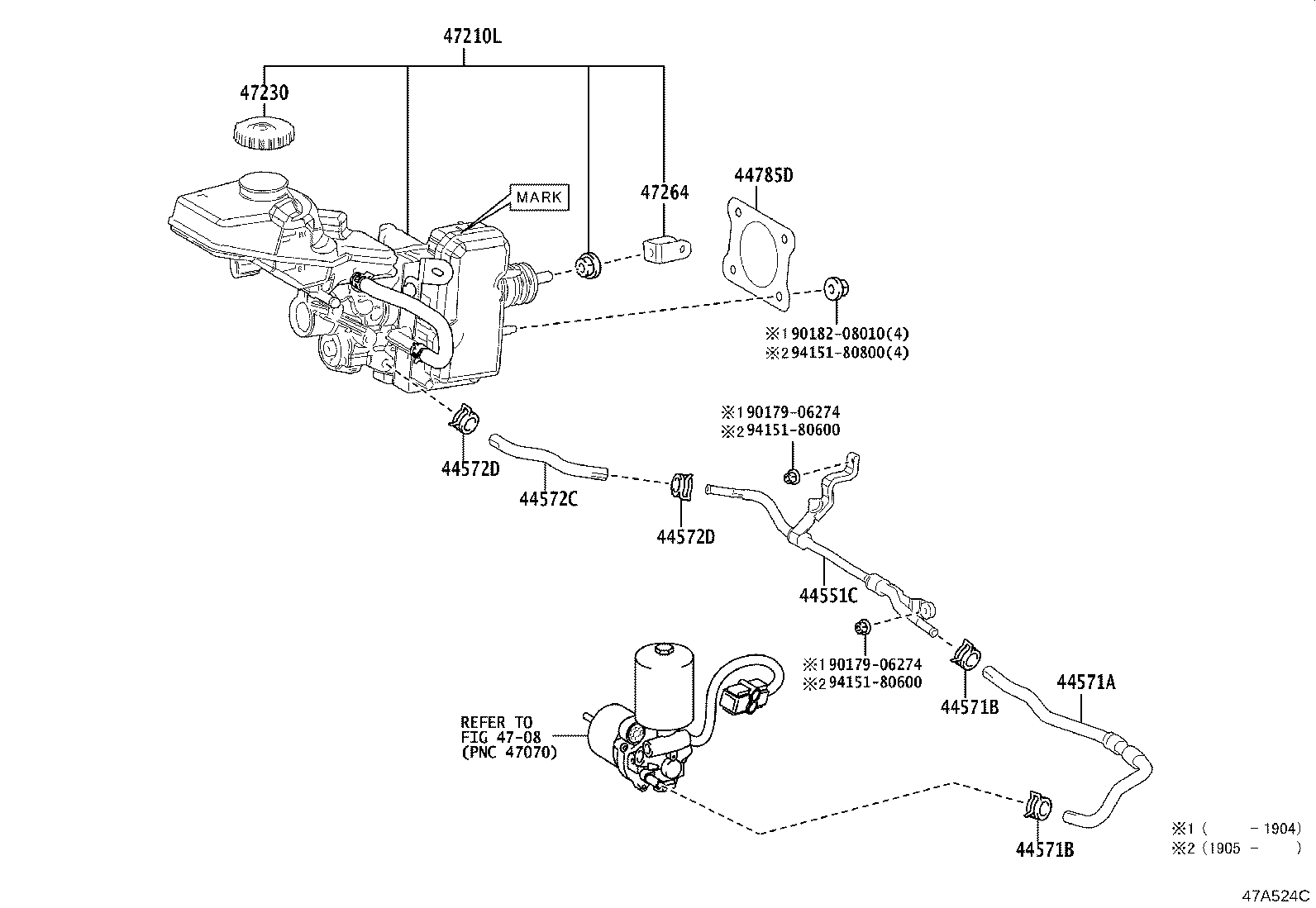 47050-47820 BRAKE BOOSTER ASSY, W/MASTER CYLINDER product image