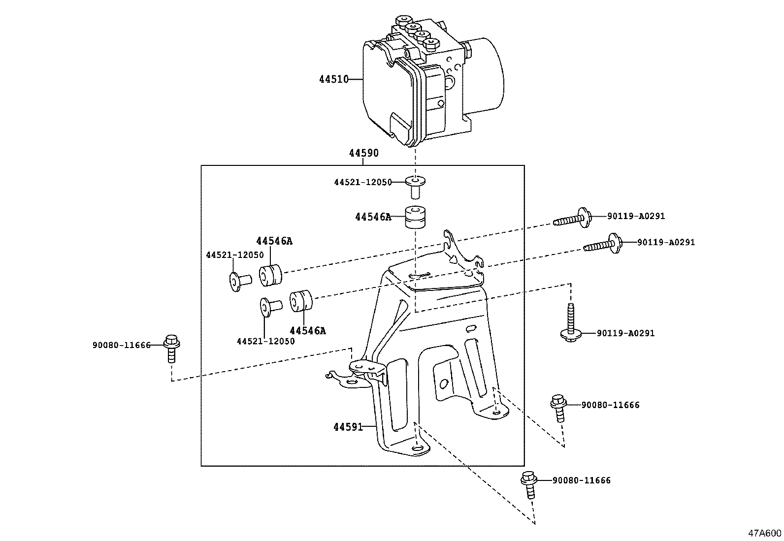 44507-0E010 BRACKET, BRAKE ACTUATOR, NO.1 product image