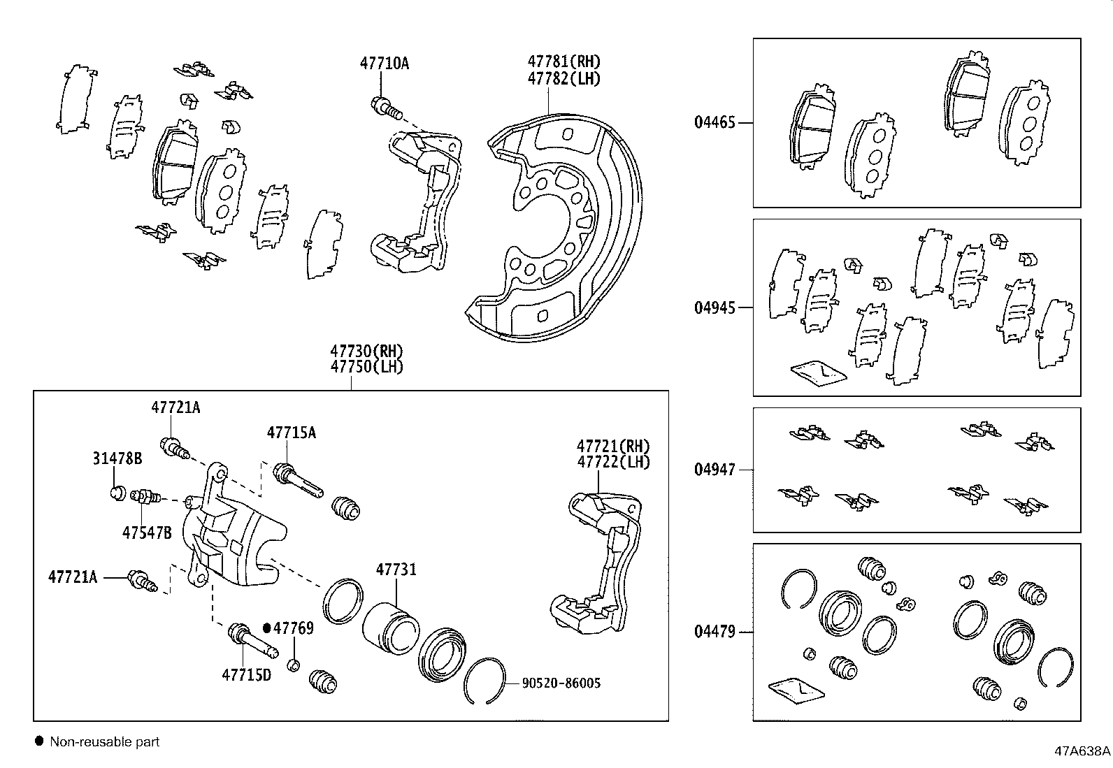 04478-02310 CYLINDER KIT, DISC BRAKE, FRONT product image