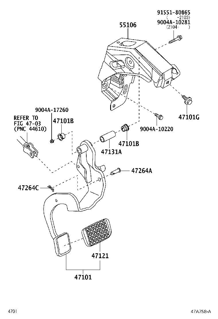 47121-BZ040 PAD, BRAKE PEDAL product image