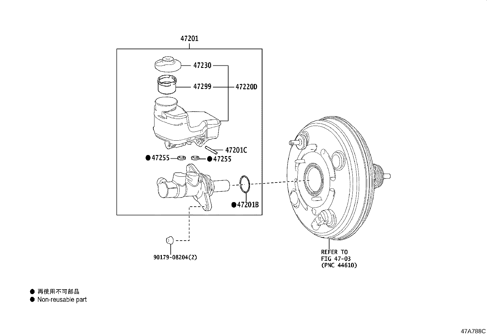 47050-33751 BRAKE BOOSTER ASSY, W/MASTER CYLINDER product image