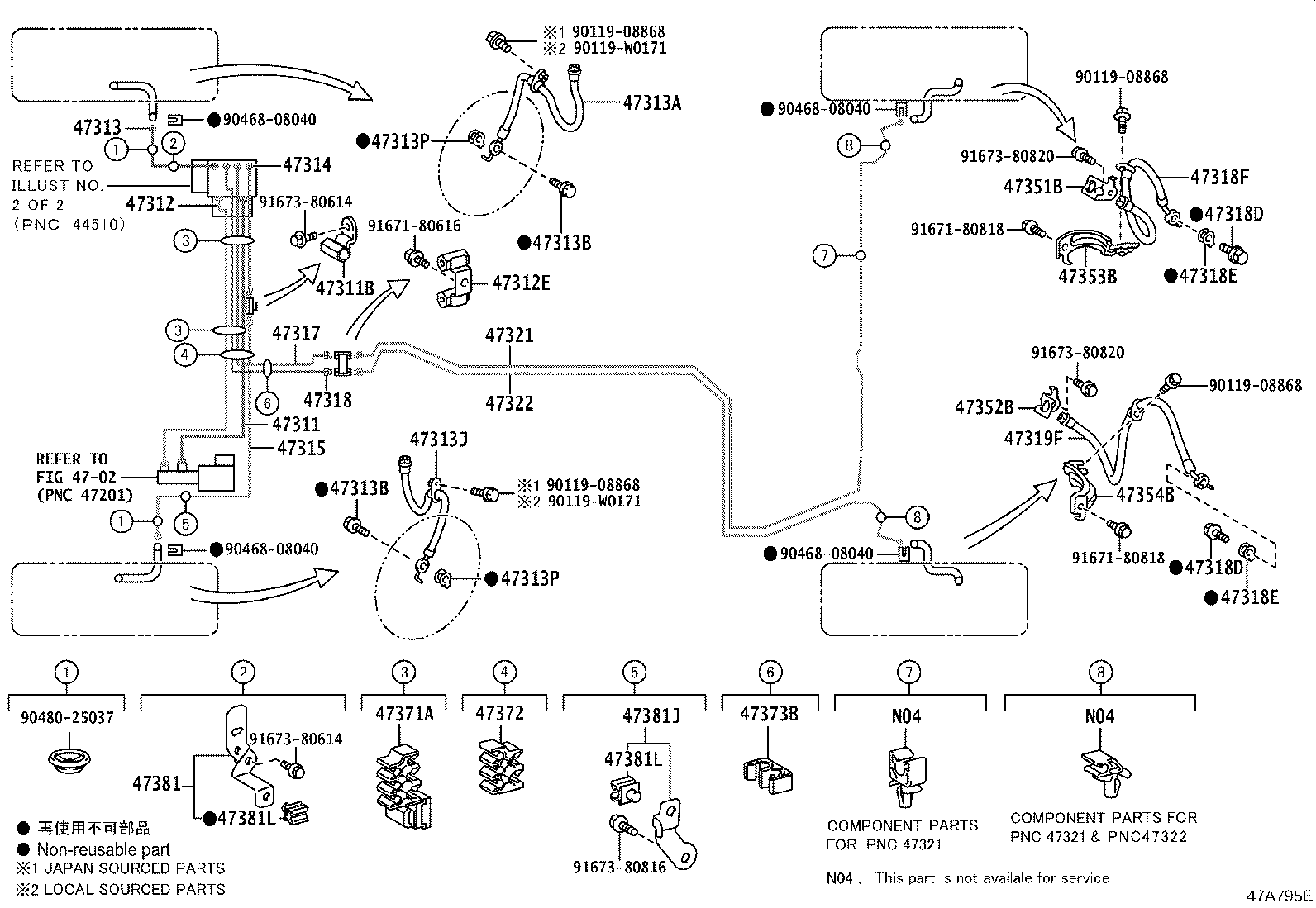 Toyota 47314-33320 TUBE, FRONT BRAKE, NO.4