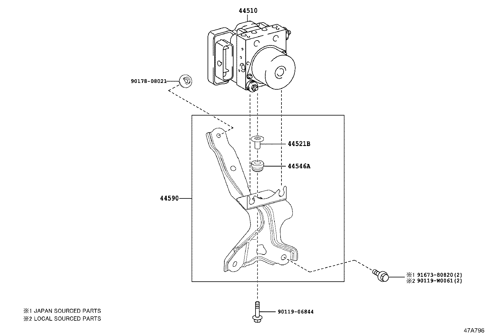 47311-33430 TUBE, FRONT BRAKE, NO.1 product image