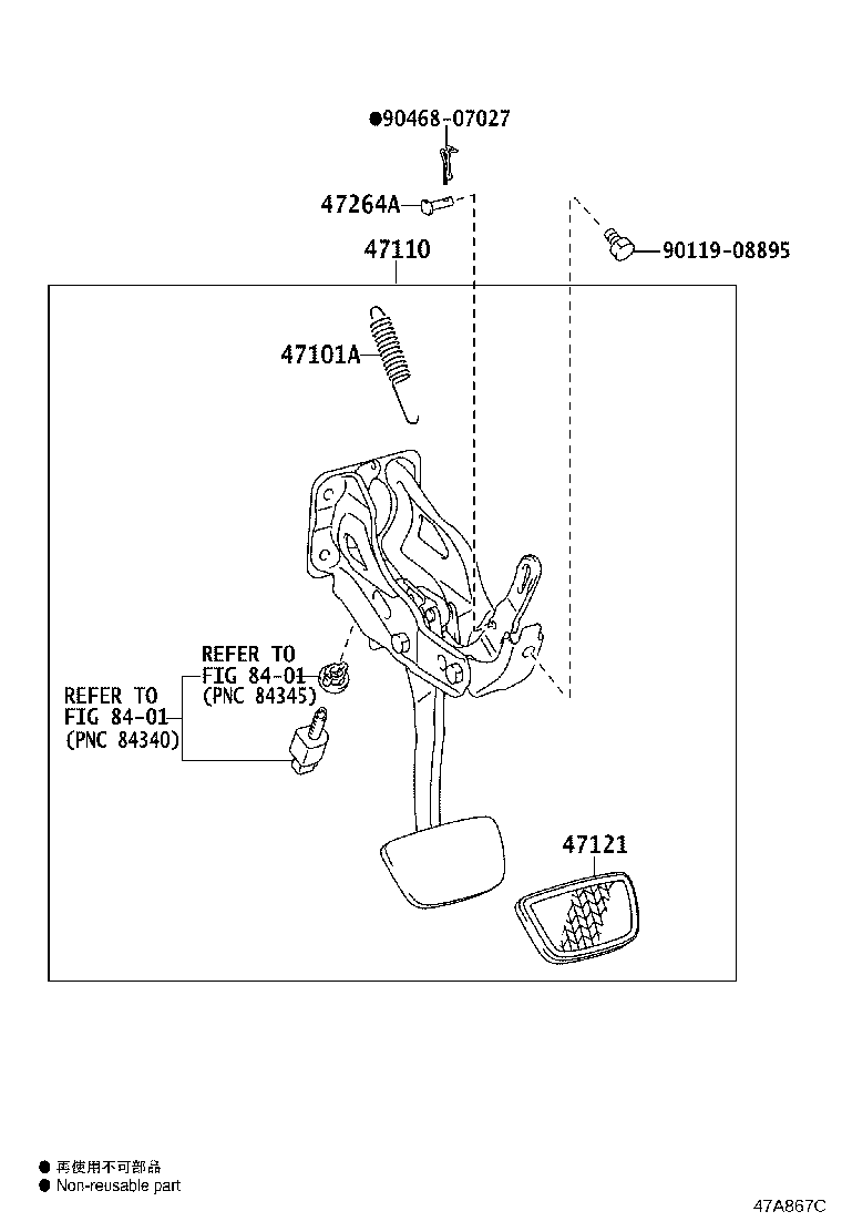 47110-60630 SUPPORT ASSY, BRAKE PEDAL product image
