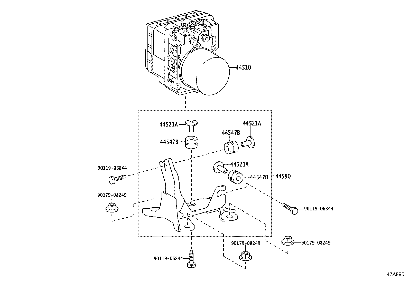 44590-60030 BRACKET ASSY, BRAKE ACTUATOR product image