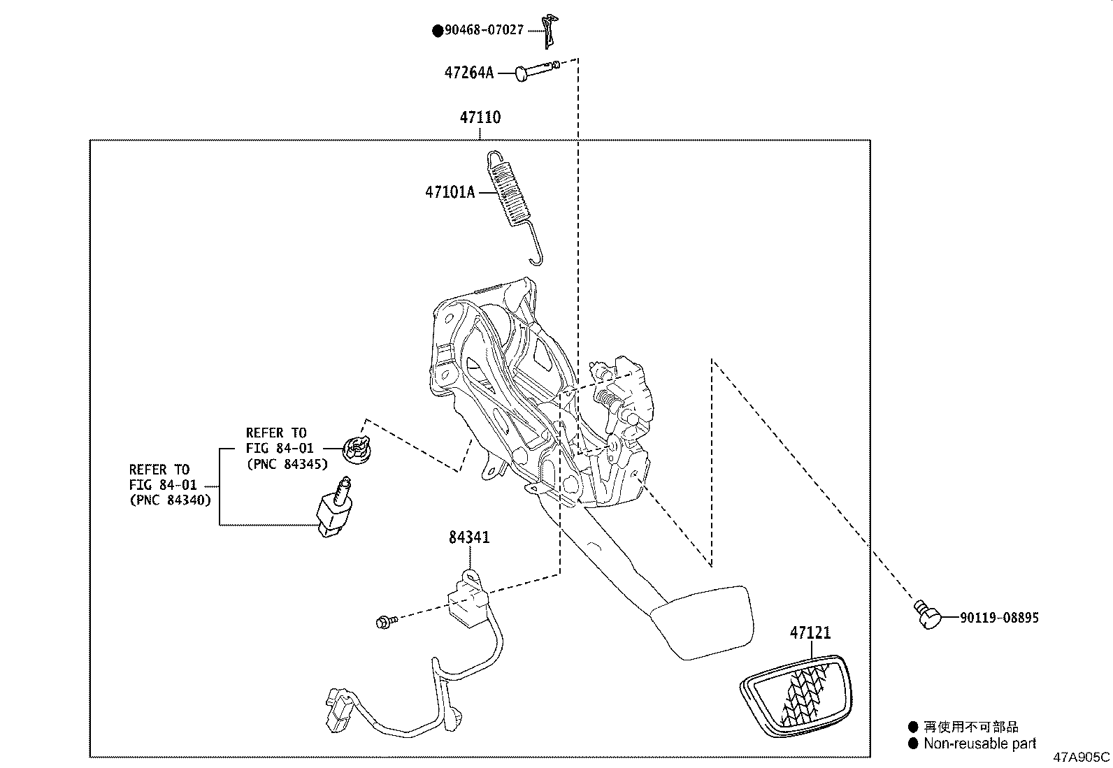 47110-60610 SUPPORT ASSY, BRAKE PEDAL product image