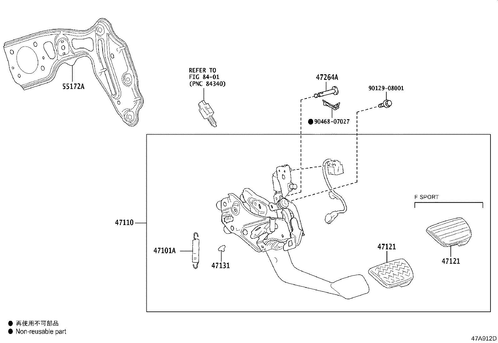 47110-50160 SUPPORT ASSY, BRAKE PEDAL product image