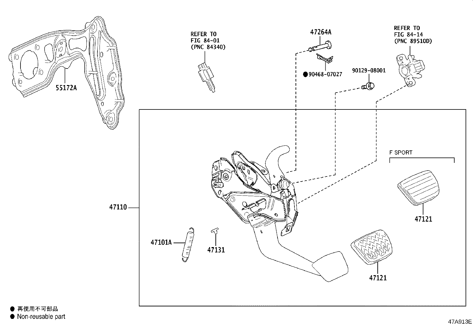 47110-50180 SUPPORT ASSY, BRAKE PEDAL product image