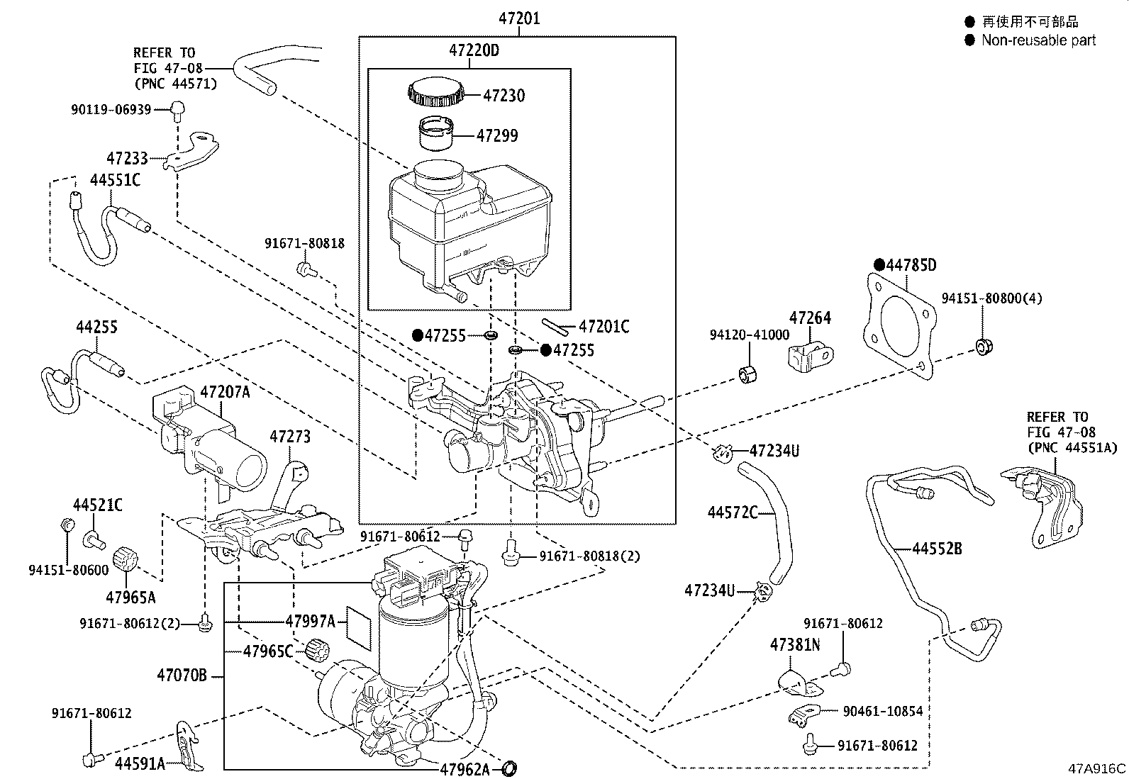Toyota 47050-50050 BRAKE BOOSTER ASSY, W/MASTER CYLINDER