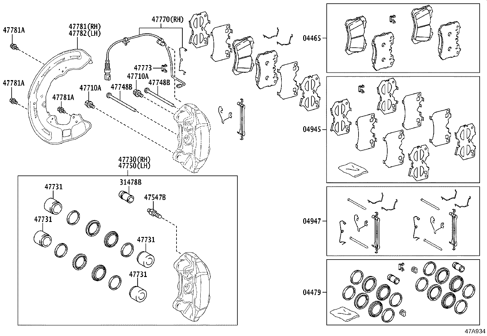 47730-11060 CYLINDER ASSY, FRONT DISC BRAKE, RH product image