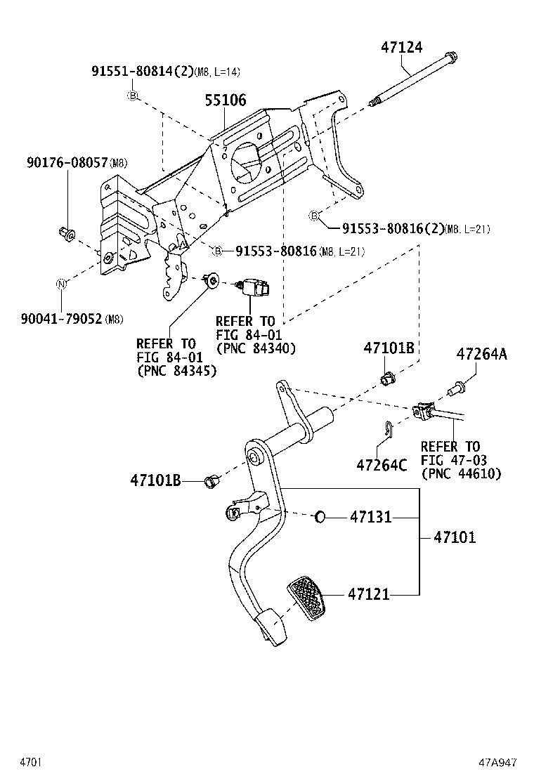 47124-B5010 SHAFT, BRAKE PEDAL product image