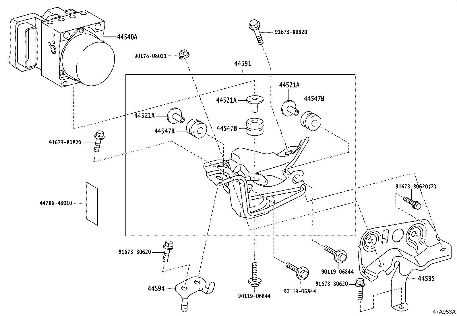 44590-50120 BRACKET, BRAKE ACTUATOR, NO.1 product image