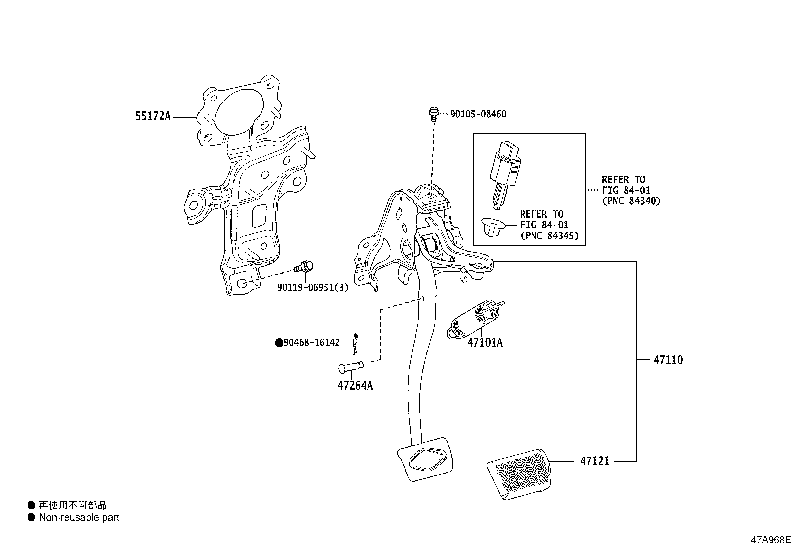 47110-15010 SUPPORT ASSY, BRAKE PEDAL product image
