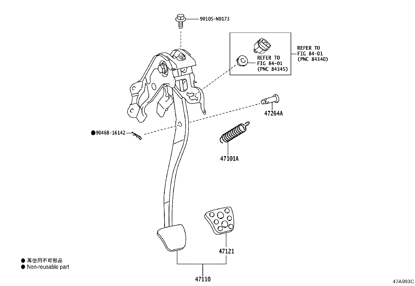 47110-52510 SUPPORT ASSY, BRAKE PEDAL product image