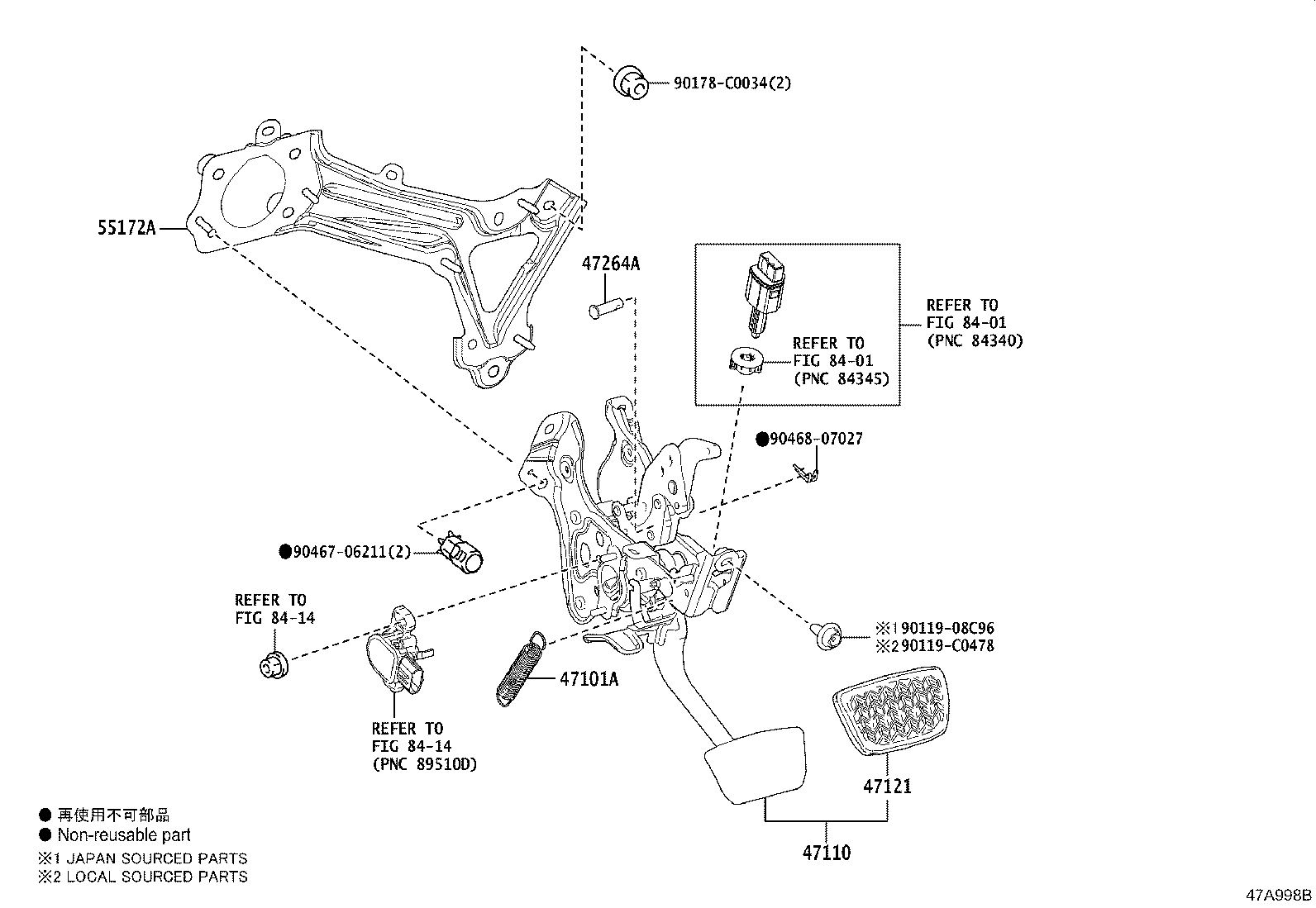 47110-06330 SUPPORT ASSY, BRAKE PEDAL product image