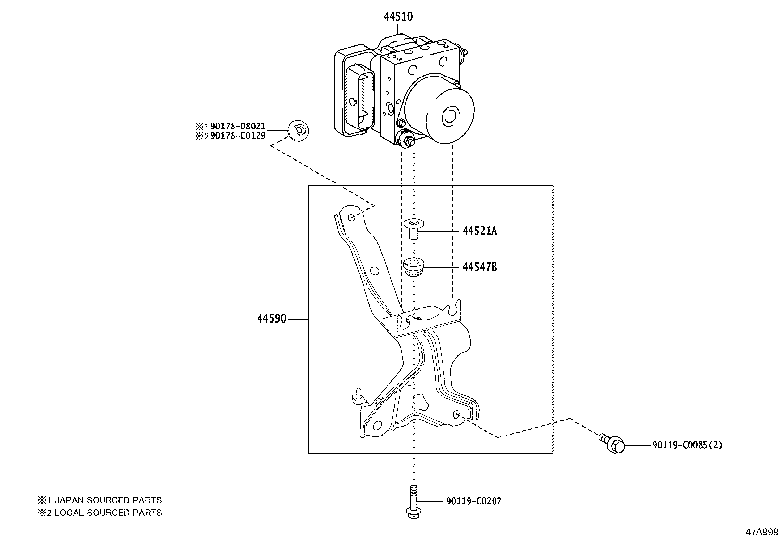 44590-06370 BRACKET ASSY, BRAKE ACTUATOR product image