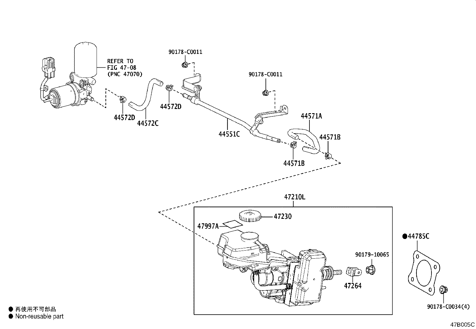 44571-06090 HOSE, BRAKE ACTUATOR, NO.1 product image
