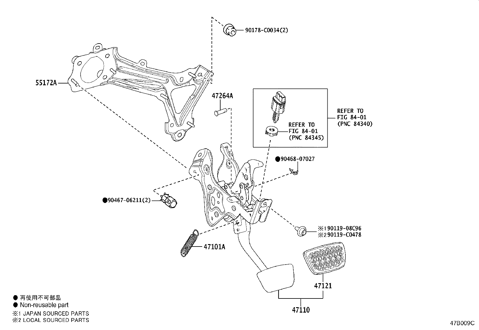 47110-06330 SUPPORT ASSY, BRAKE PEDAL product image