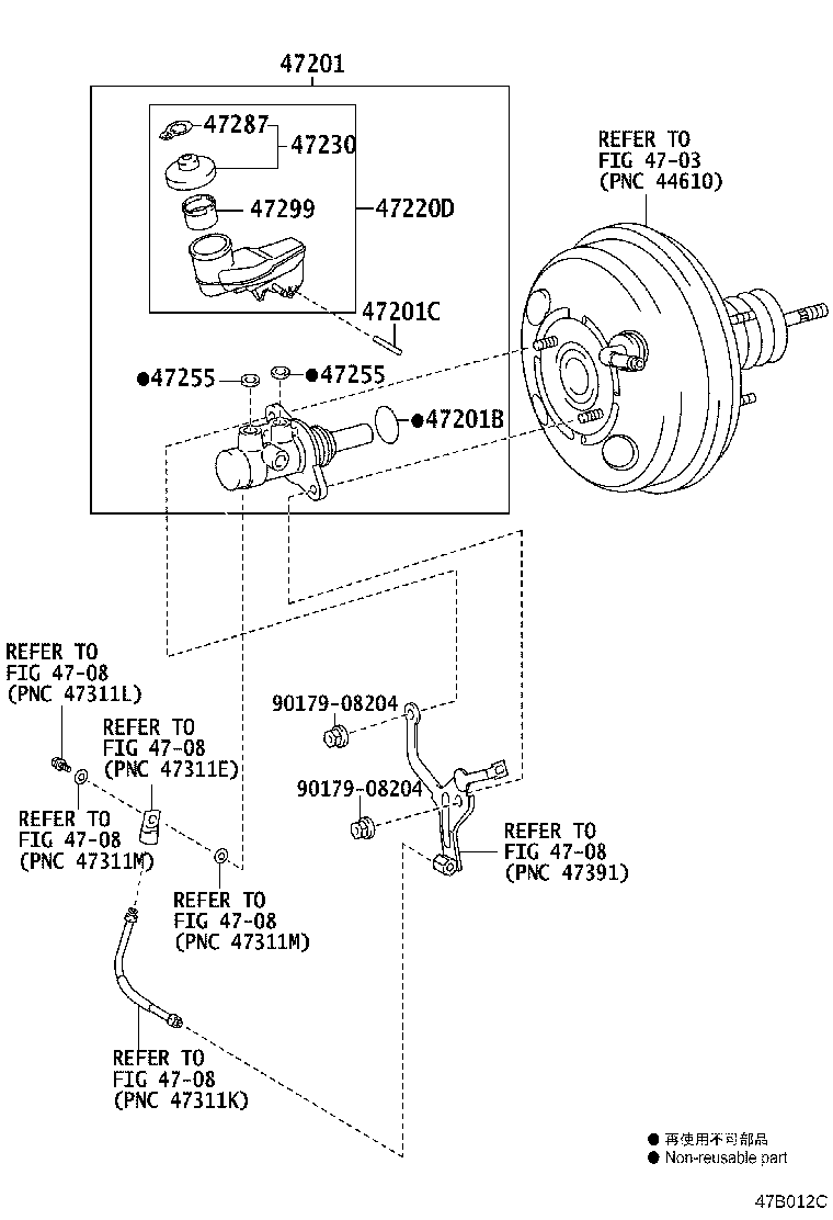 47201-52820 CYLINDER SUB-ASSY, BRAKE MASTER product image