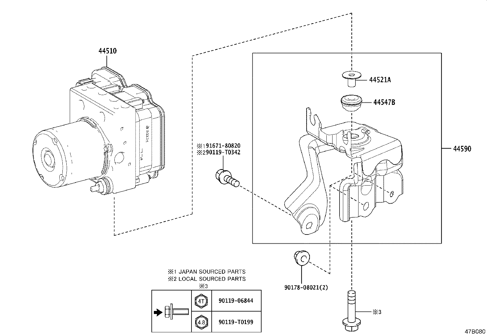 44590-F4050 BRACKET ASSY, BRAKE ACTUATOR product image