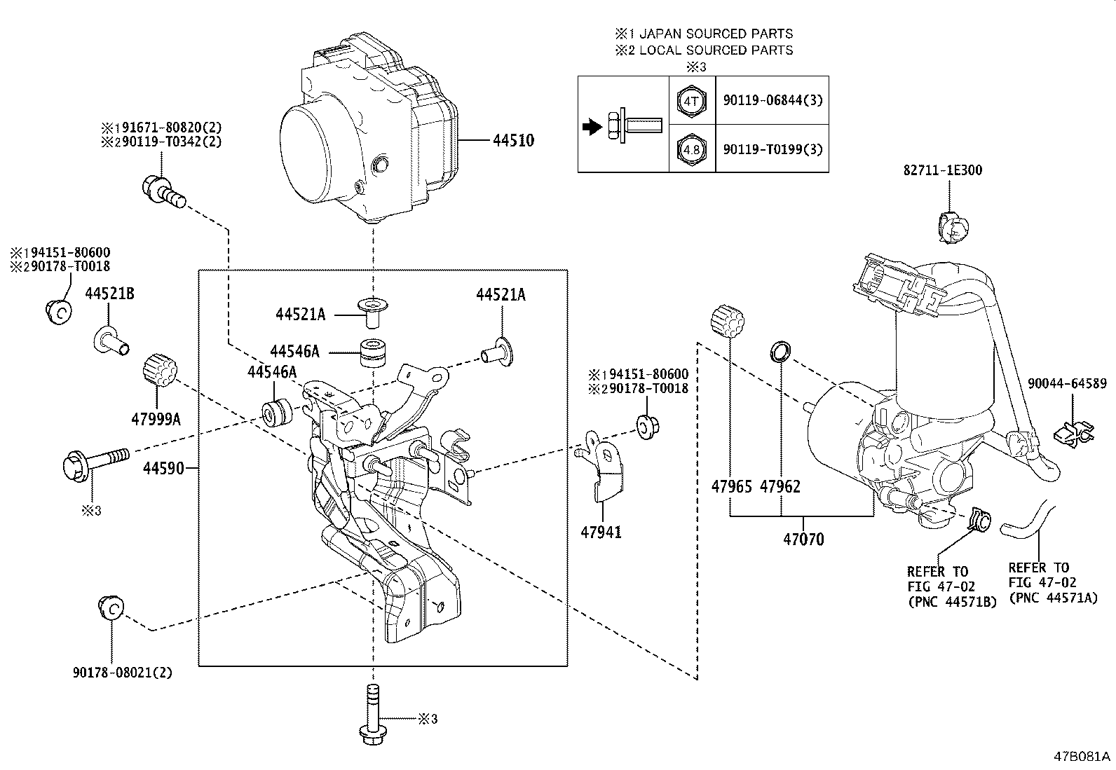 44590-F4050 BRACKET ASSY, BRAKE ACTUATOR product image